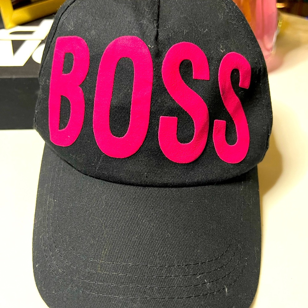 Boss hat pink and black